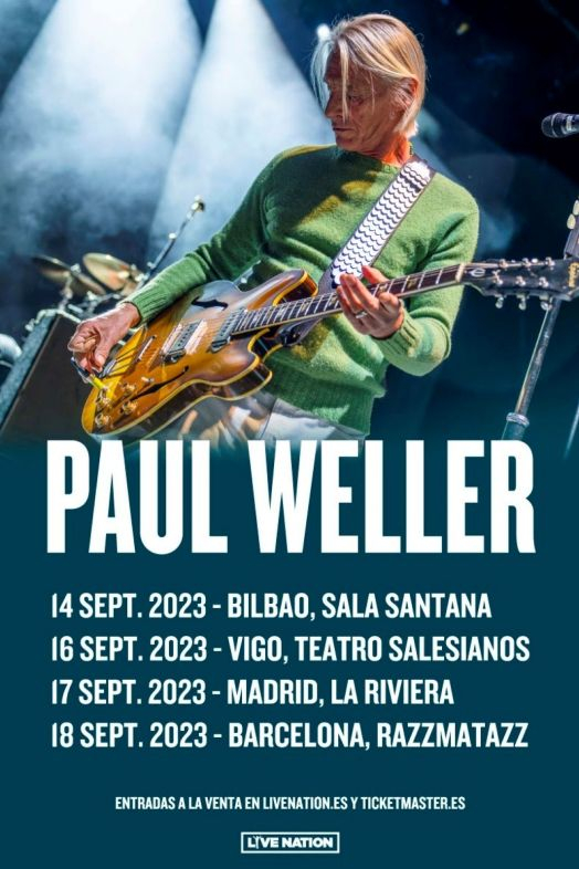 Cartel conciertos Paul Weller España 2023