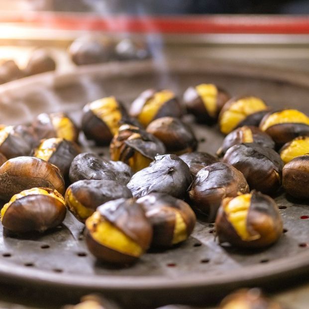 bigstock Close Up Of Roasted Chestnuts  341652409