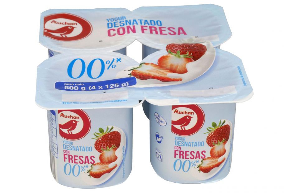 Yogur líquido desnatado de Fresa Hacendado 0% m.g 0% sin azúcares