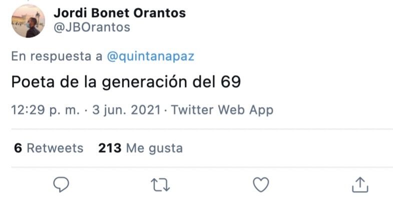 Tuit cómico sobre el poema erótico de Sonsoles Soto: "Poeta de la generación del 69"