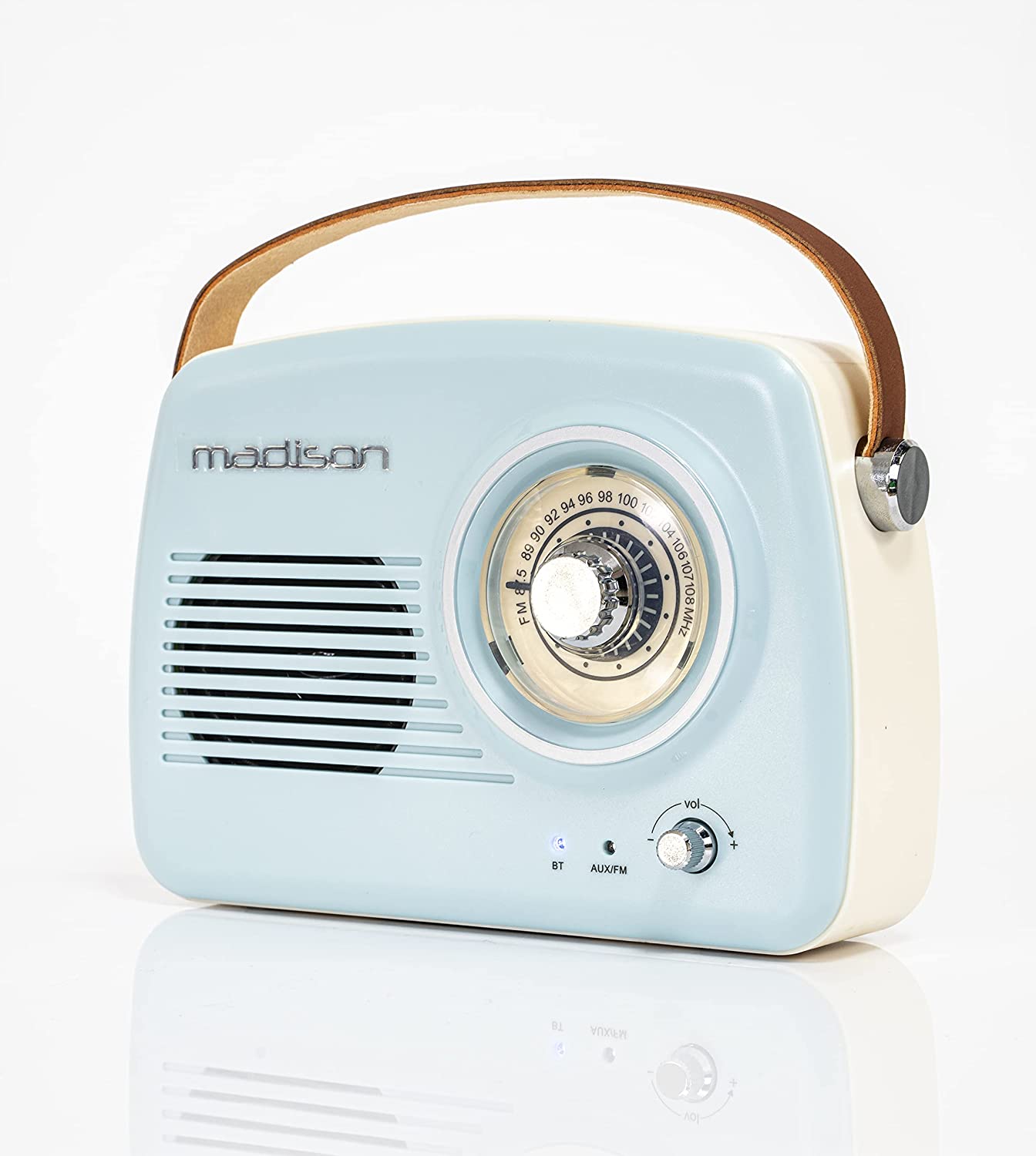 color azul 30 W, USB Madison Freesound-VR30 Radio vintage con Bluetooth 