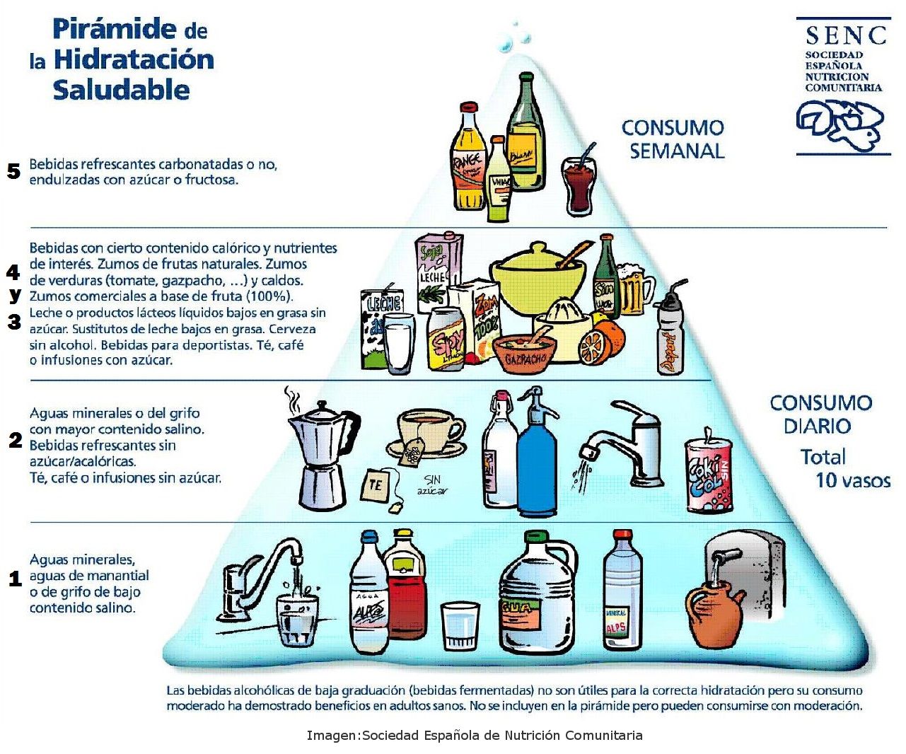 Piramide hidratación sociedad española de nutrición comunitaria